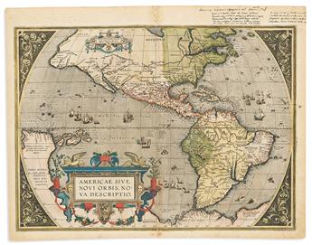 (AMERICAS.) Abraham Ortelius. Americae Sive Novi Orbis, Nova Descriptio.                                                                         